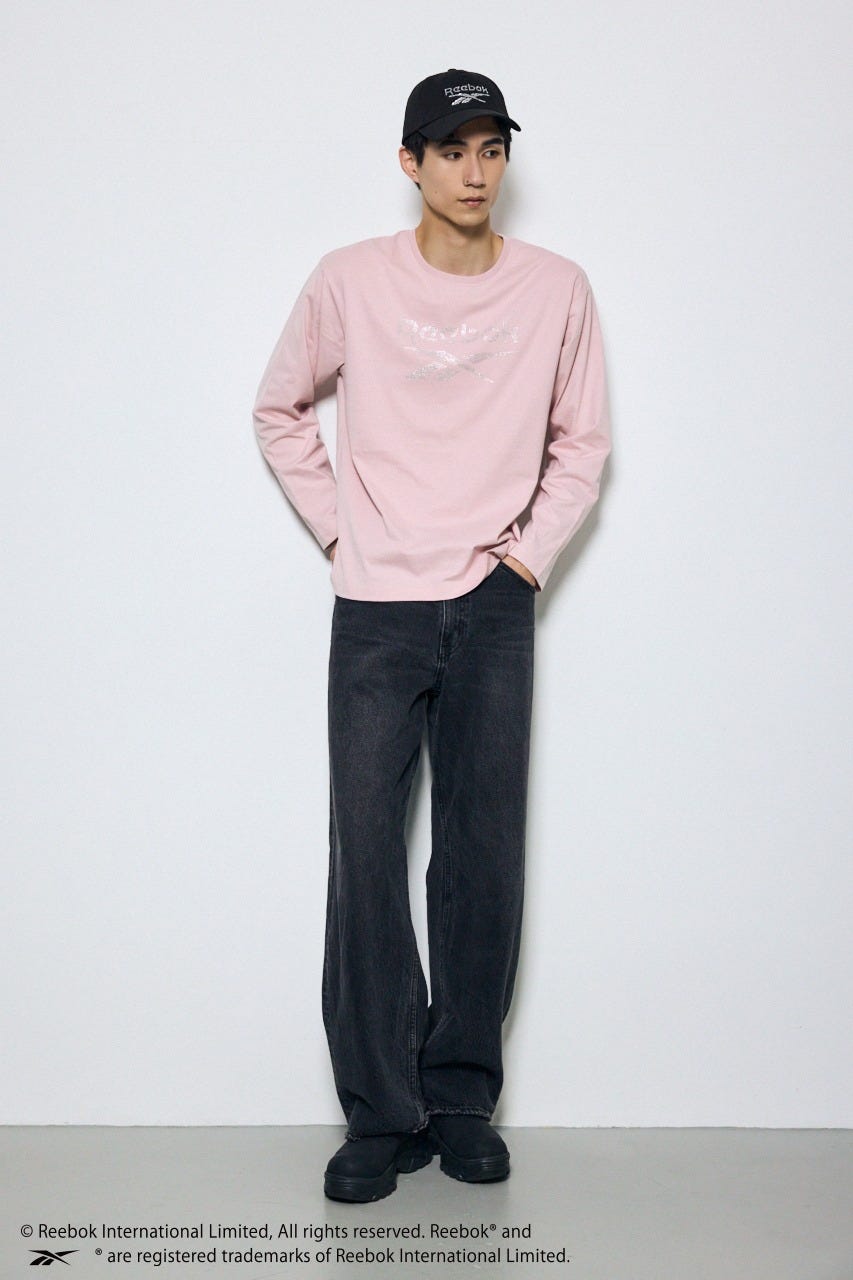 【REEBOK×AZUL】ラインストーンロンT L/PNK M