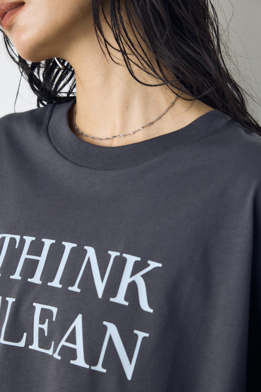 ドロップショルダーロゴ5分袖Tシャツ L/BLK S
