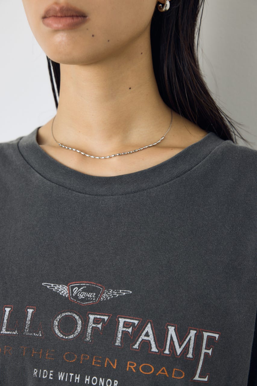 ヴィンテージライクプリントTシャツ L/BLK S