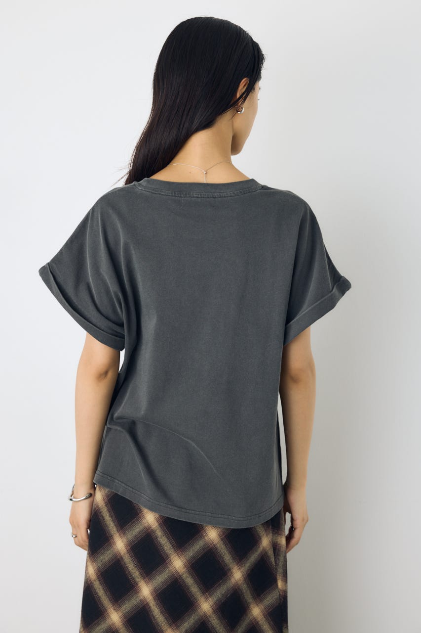 ヴィンテージライクプリントTシャツ L/BLK S