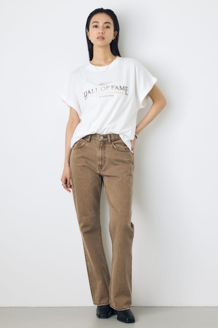 ヴィンテージライクプリントTシャツ O/WHT S