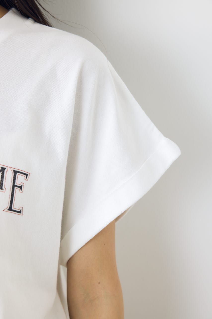 ヴィンテージライクプリントTシャツ O/WHT S