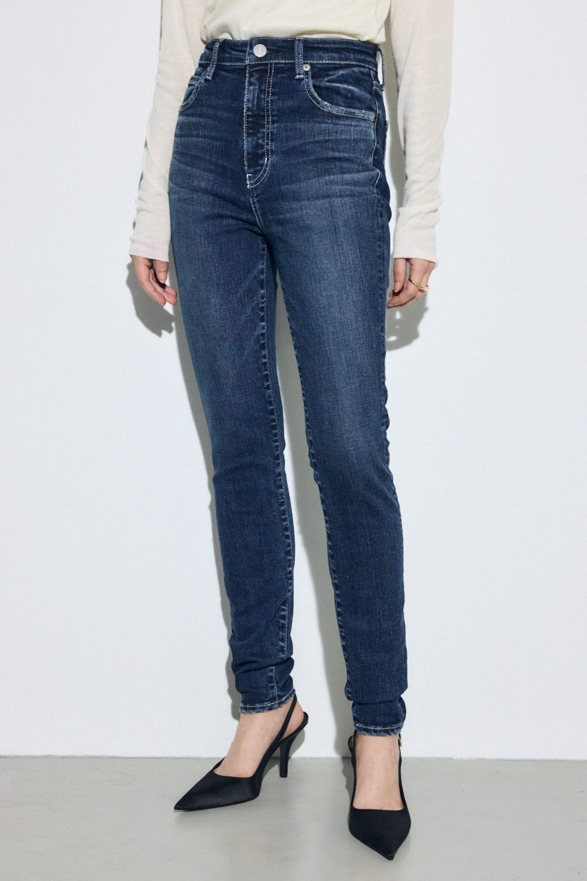 【WEB限定】AZUL DENIM ジャストウエストスキニーデニム BLU XS