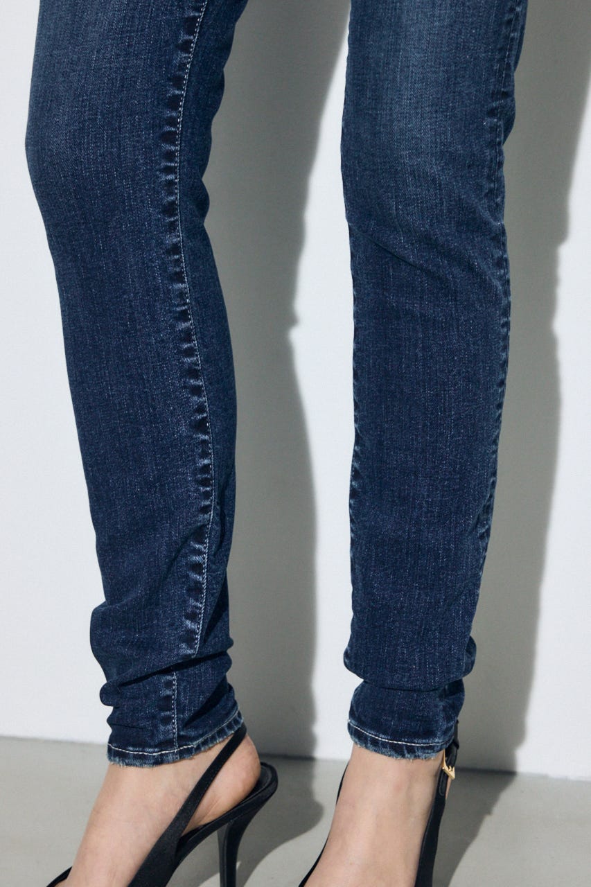 【WEB限定】AZUL DENIM ジャストウエストスキニーデニム BLU XS