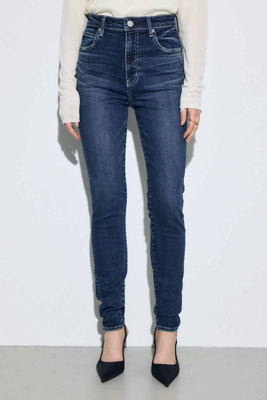 【WEB限定】AZUL DENIM ジャストウエストスキニーデニム BLU XS