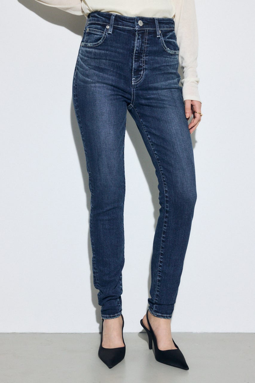 【WEB限定】AZUL DENIM ジャストウエストスキニーデニム BLU XS