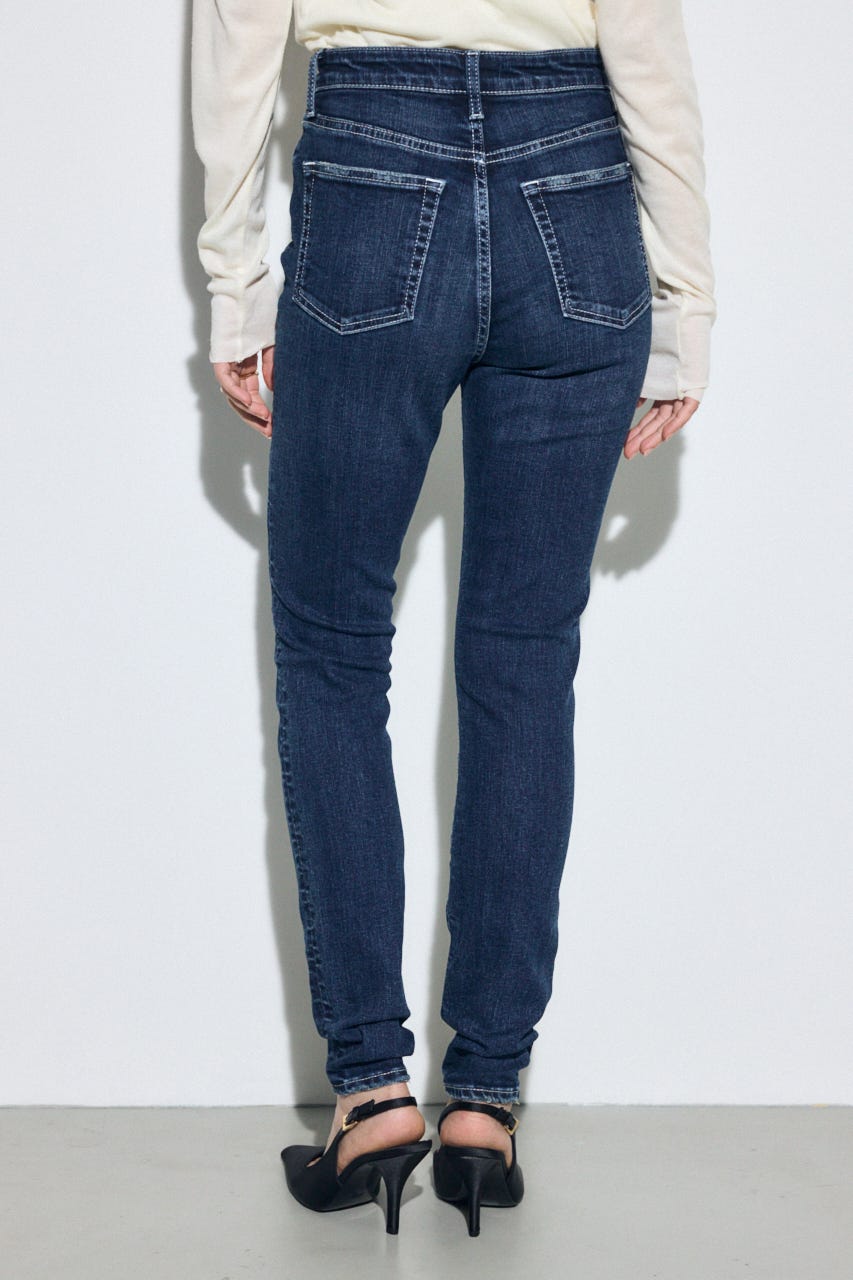 【WEB限定】AZUL DENIM ジャストウエストスキニーデニム BLU XS