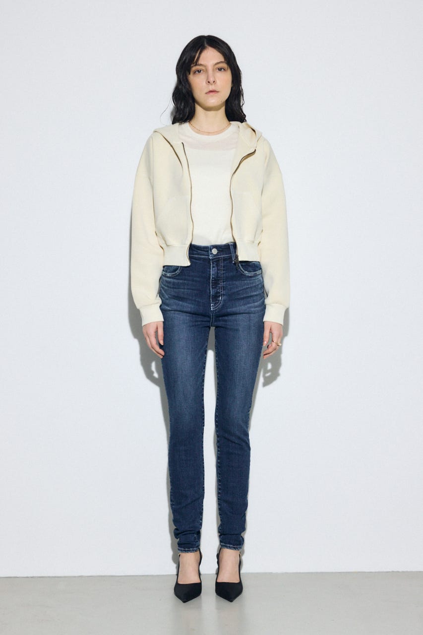 【WEB限定】AZUL DENIM ジャストウエストスキニーデニム BLU XS