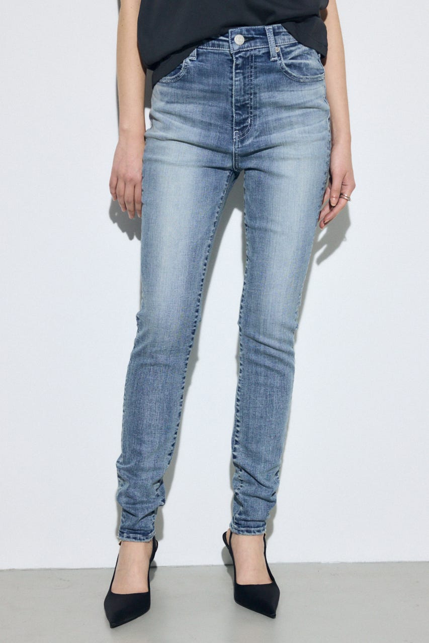 【WEB限定】AZUL DENIM ジャストウエストスキニーデニム L/BLU XS