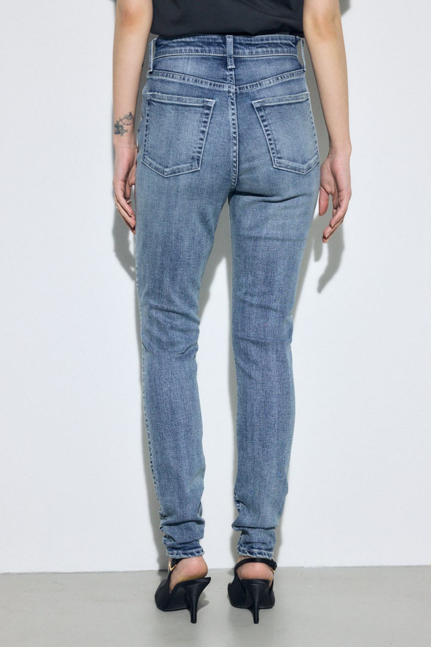 【WEB限定】AZUL DENIM ジャストウエストスキニーデニム L/BLU XS