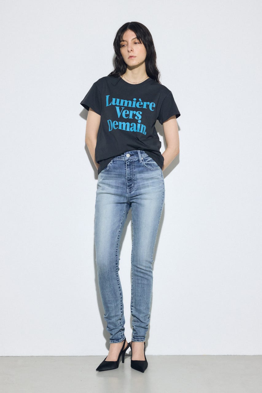 【WEB限定】AZUL DENIM ジャストウエストスキニーデニム L/BLU XS