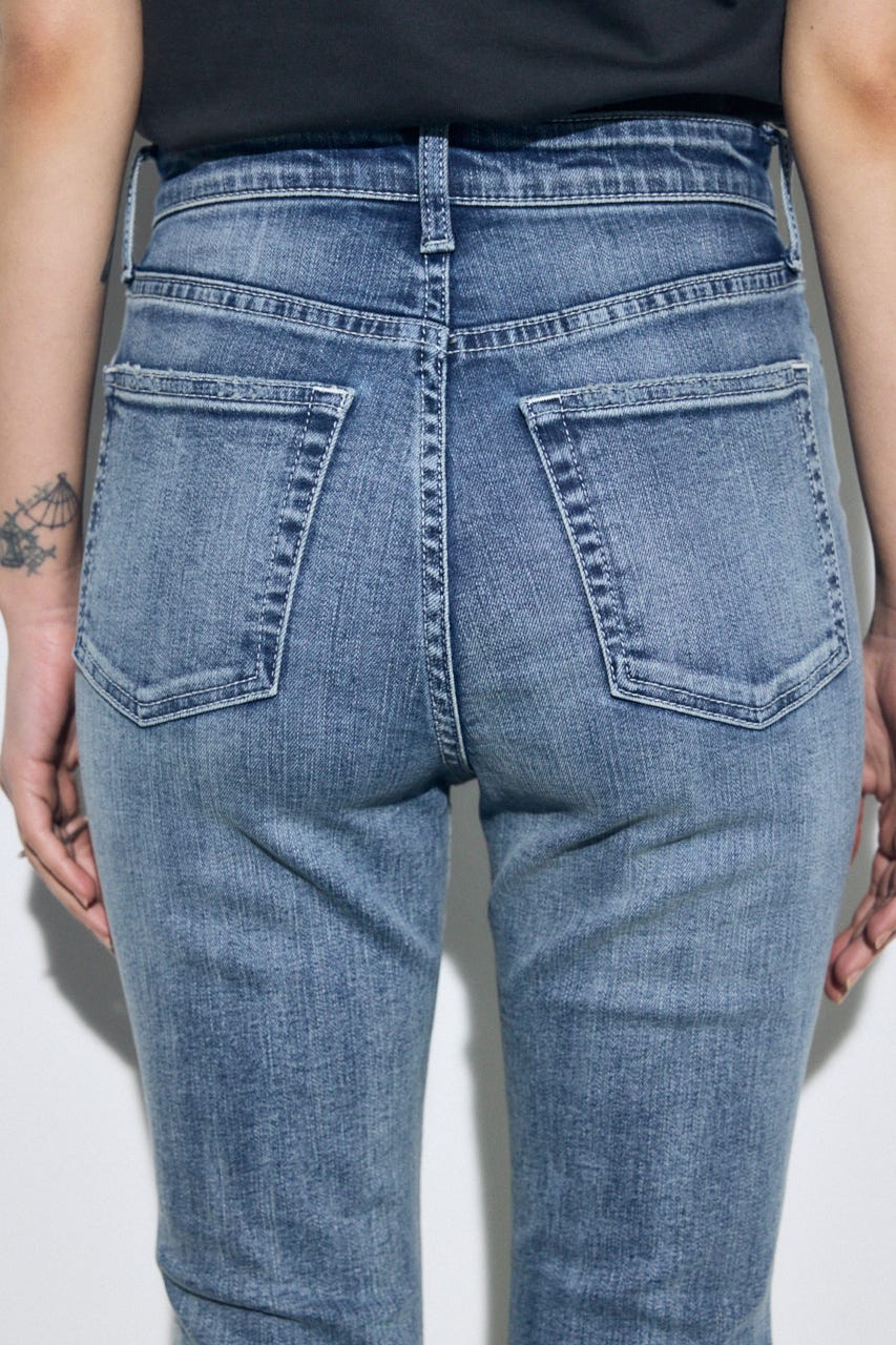 【WEB限定】AZUL DENIM ジャストウエストスキニーデニム L/BLU XS