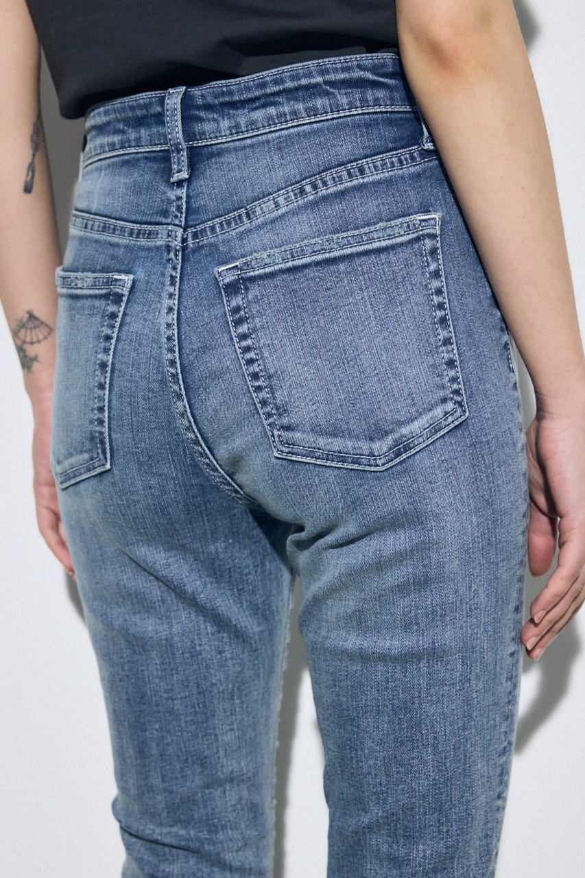 【WEB限定】AZUL DENIM ジャストウエストスキニーデニム L/BLU XS