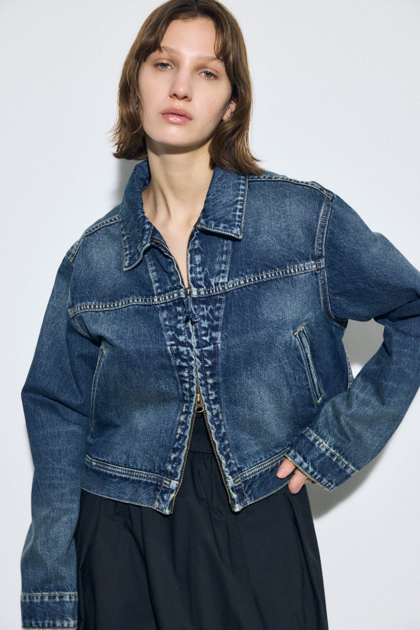 AZUL DENIM ダブルジップブルゾン BLU S