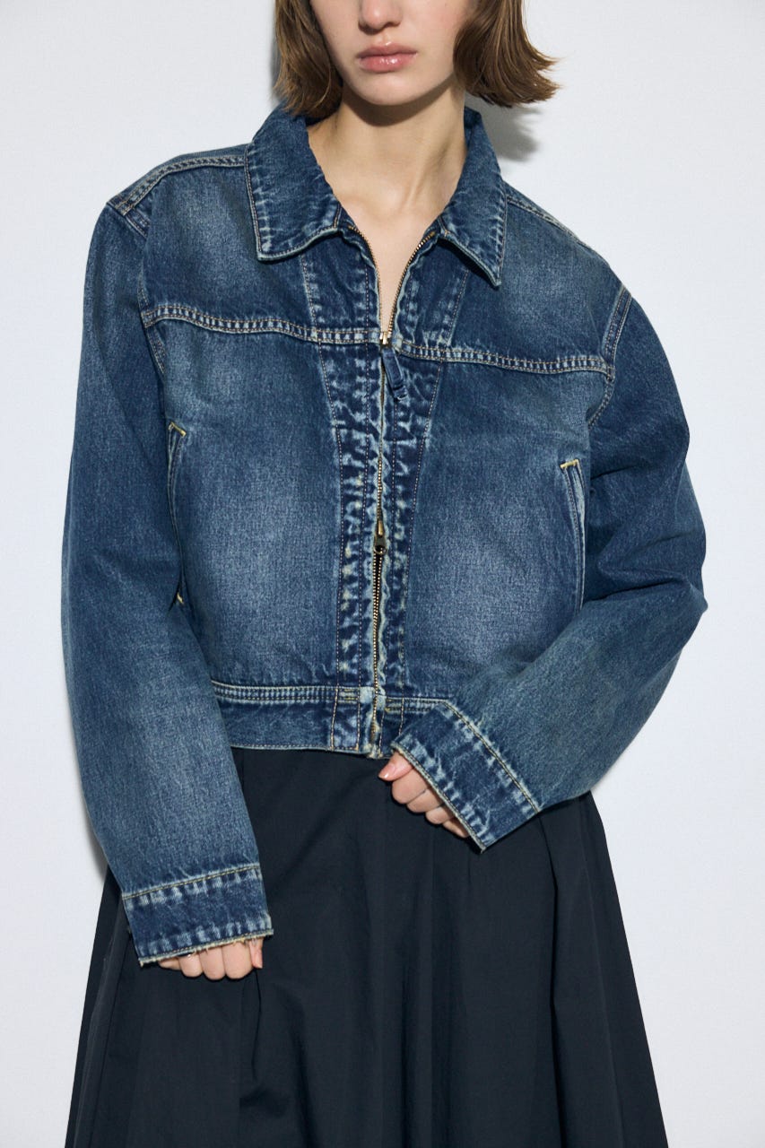 AZUL DENIM ダブルジップブルゾン BLU S