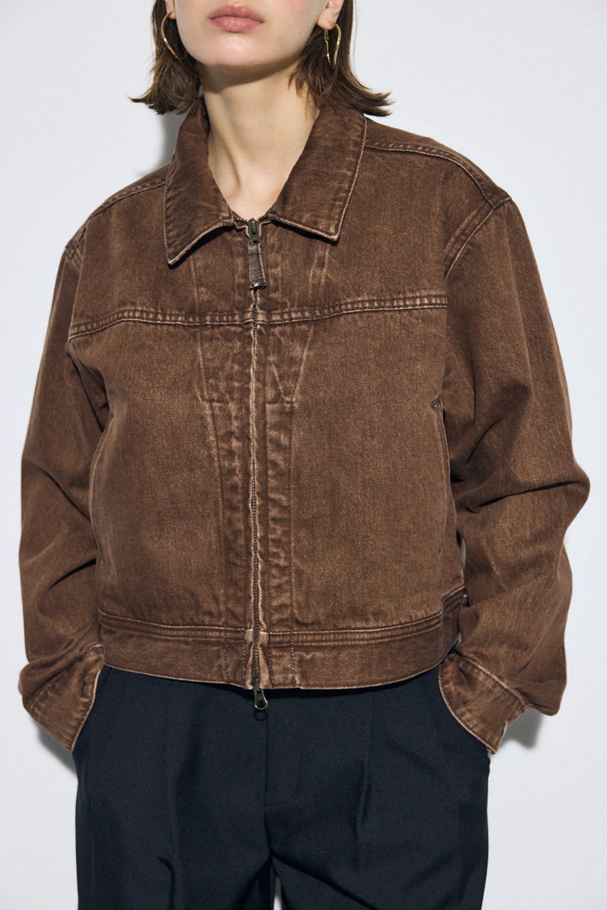 AZUL DENIM ダブルジップブルゾン BRN S