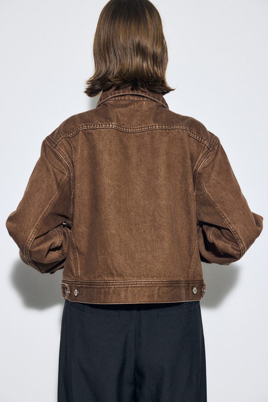 AZUL DENIM ダブルジップブルゾン BRN S