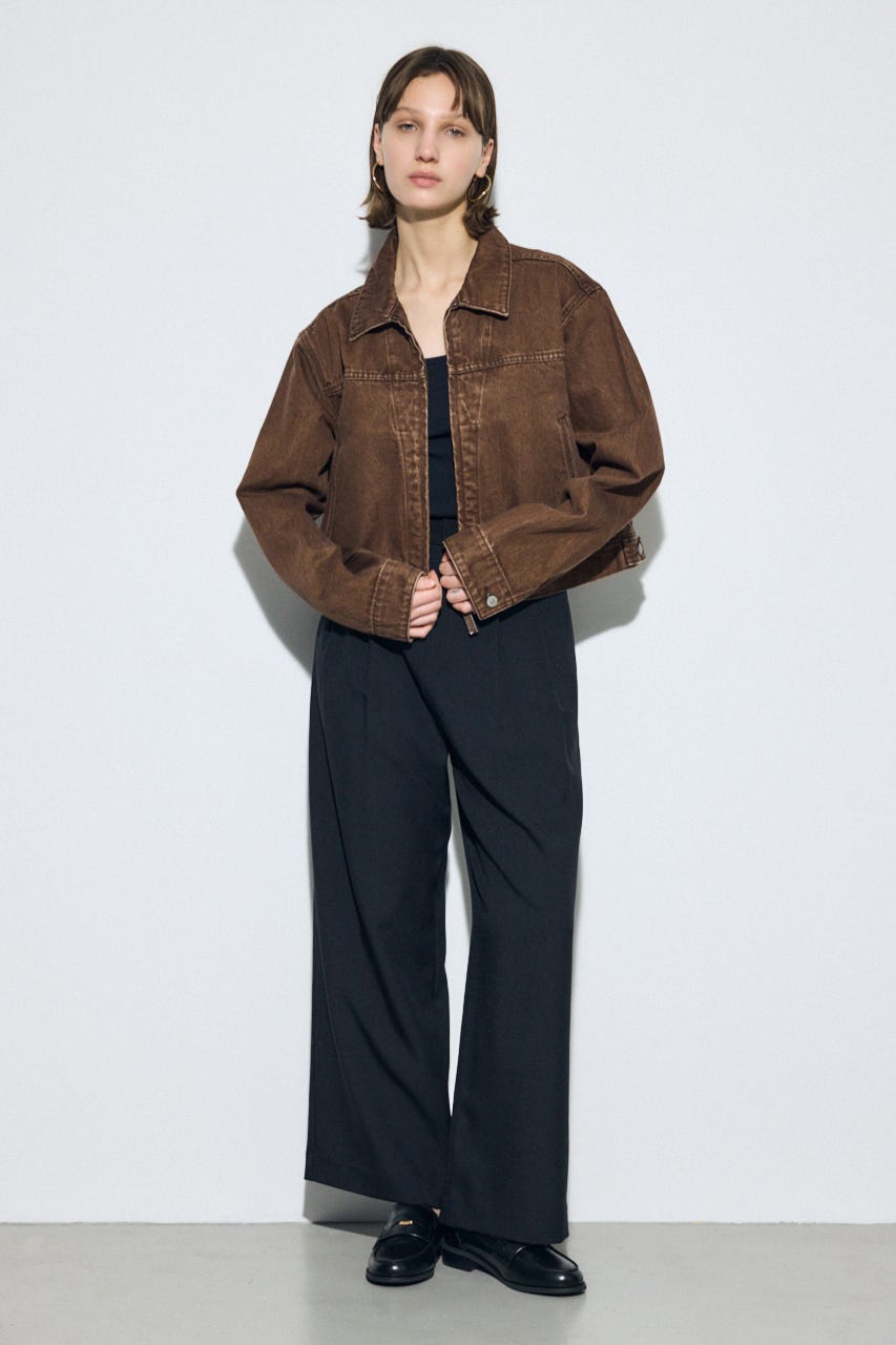 AZUL DENIM ダブルジップブルゾン BRN S