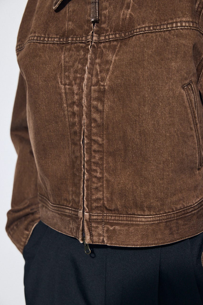 AZUL DENIM ダブルジップブルゾン BRN S