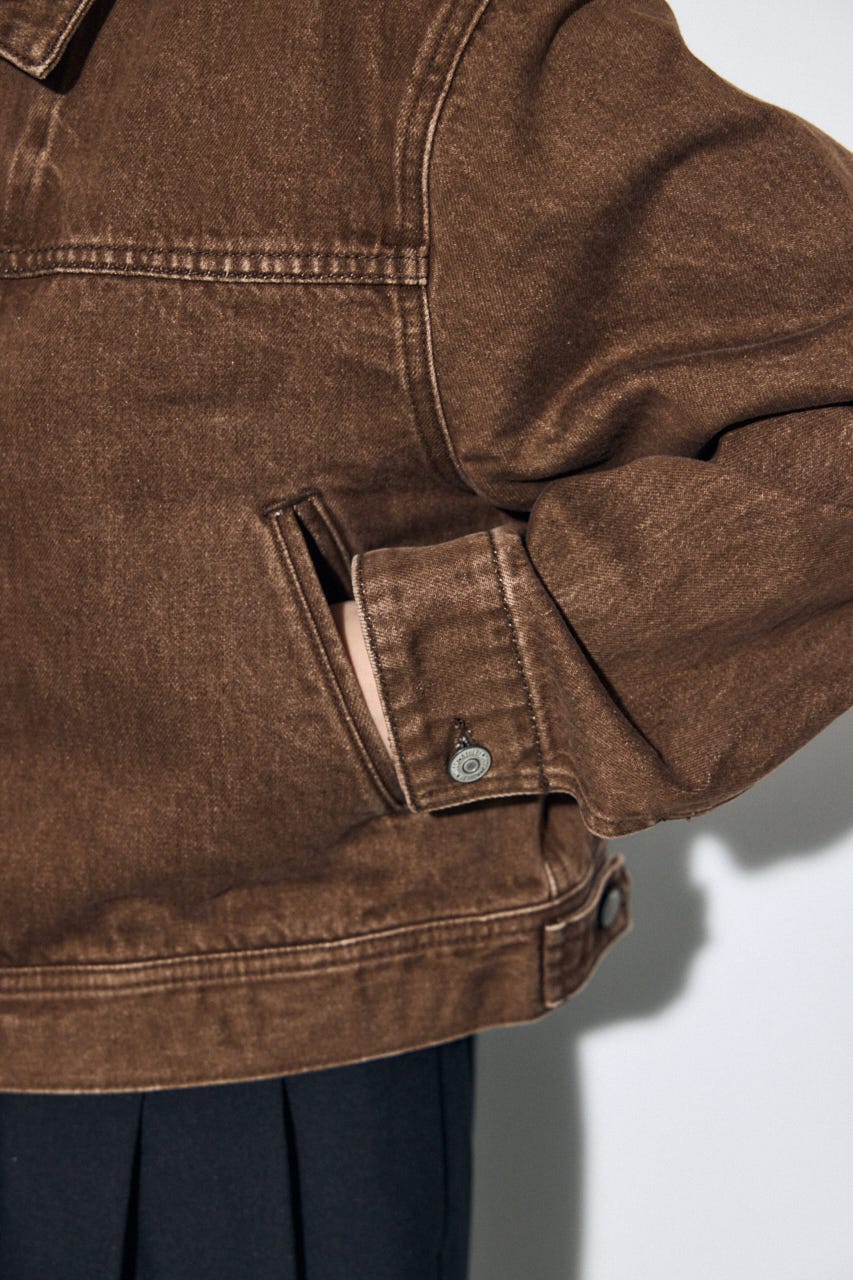 AZUL DENIM ダブルジップブルゾン BRN S