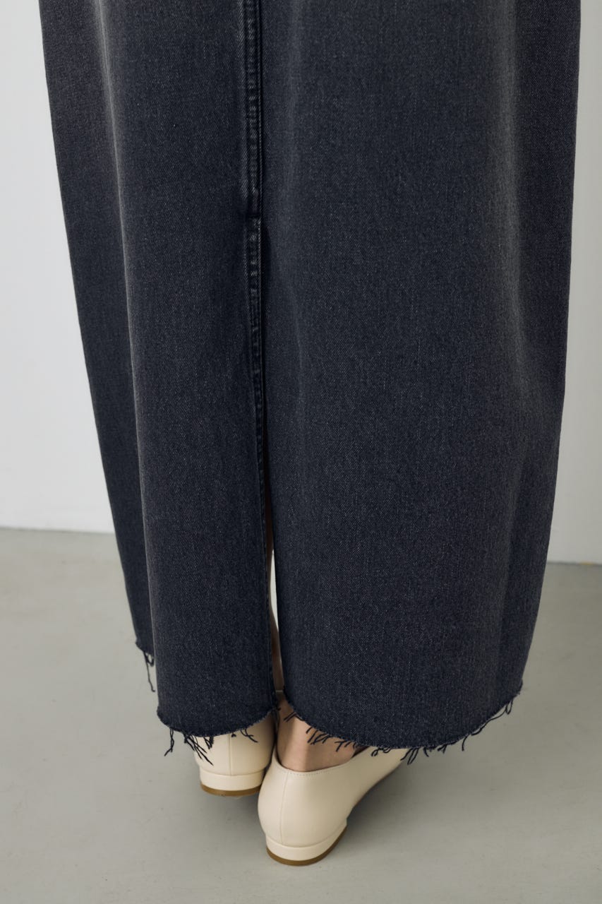 デニムロングスカート L/BLK M