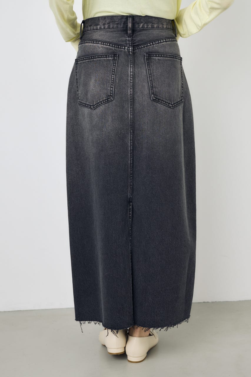デニムロングスカート L/BLK M