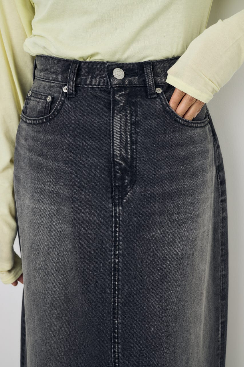 デニムロングスカート L/BLK M