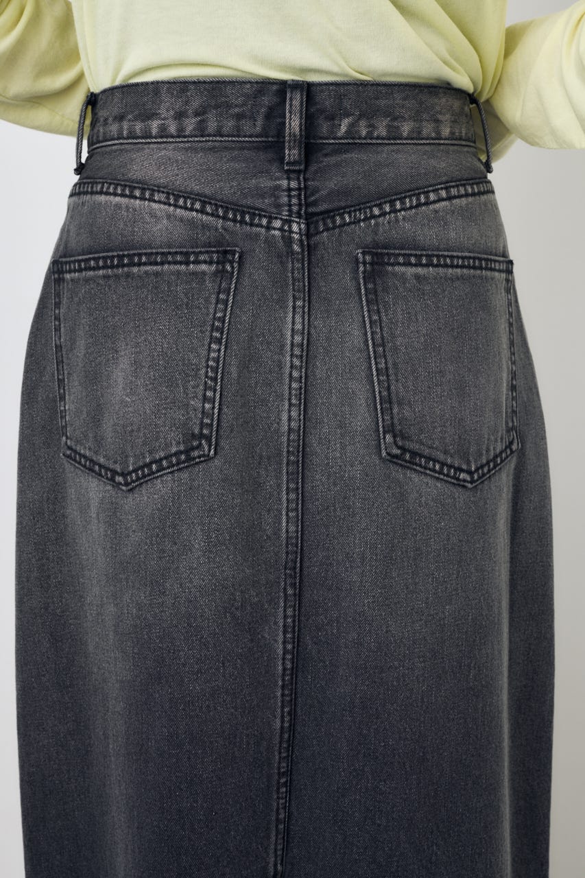 デニムロングスカート L/BLK M