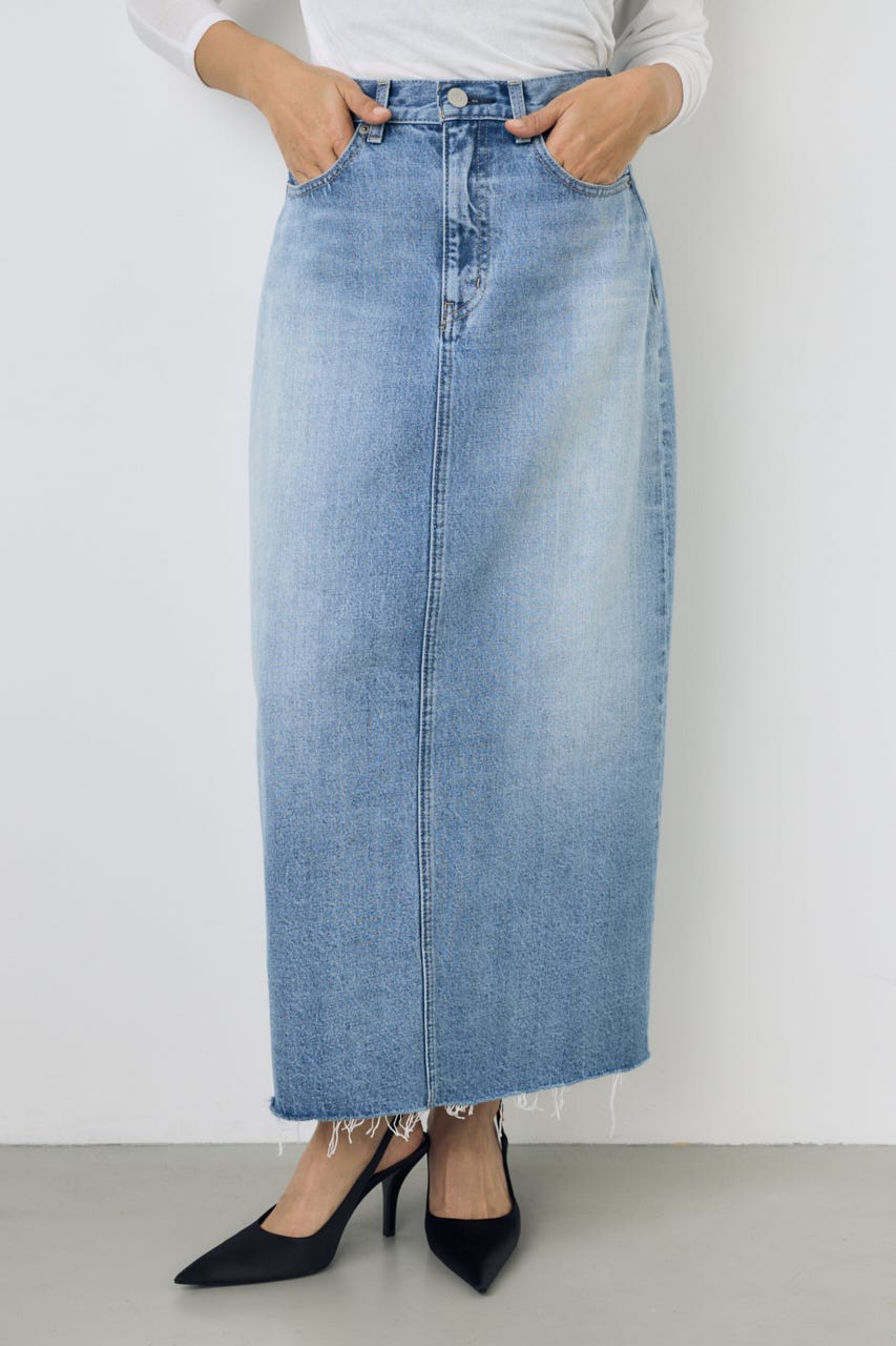 デニムロングスカート L/BLU S