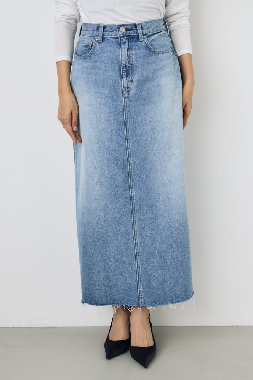 デニムロングスカート L/BLU S