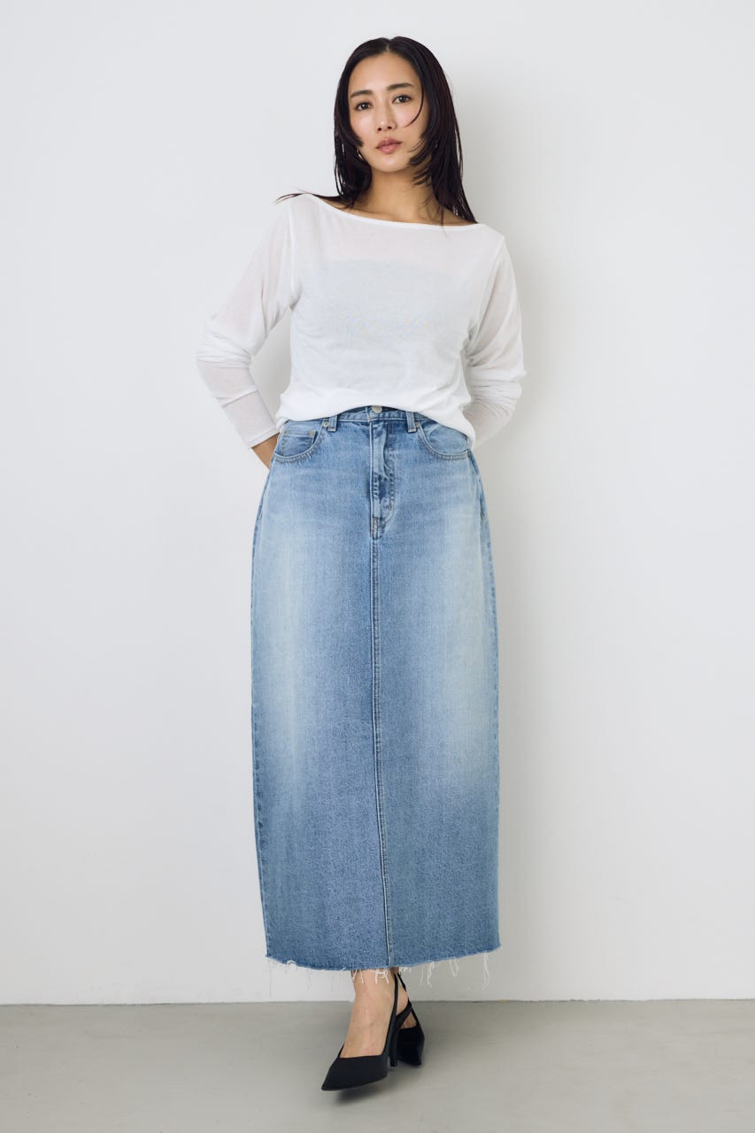 デニムロングスカート L/BLU S