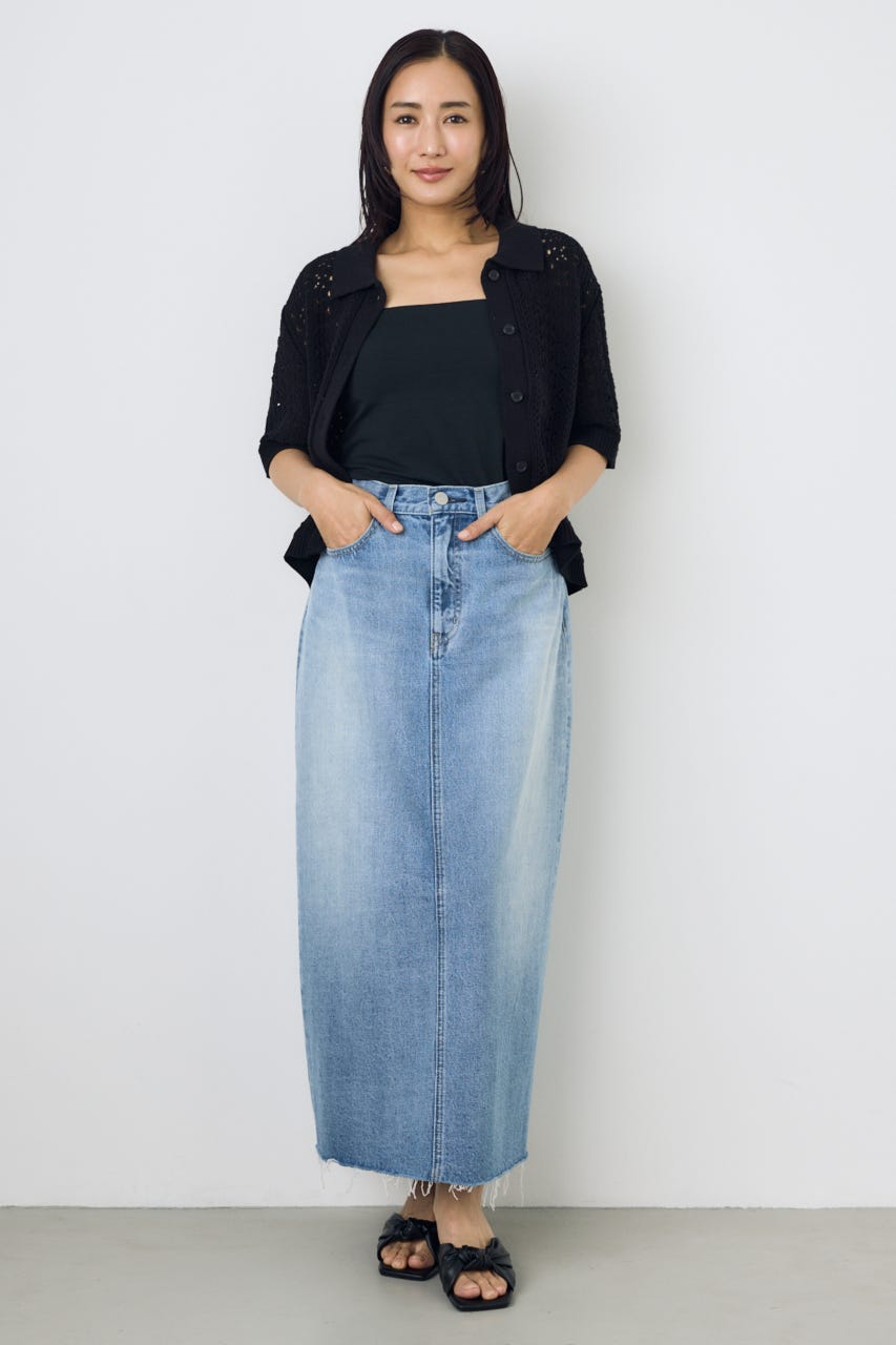 デニムロングスカート L/BLU S