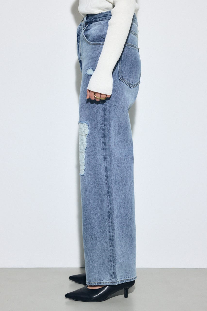 AZUL DENIM レースワイドデニム BLU M