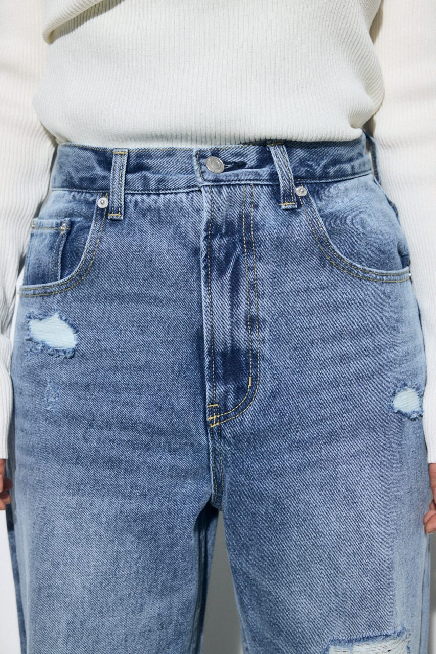 AZUL DENIM レースワイドデニム BLU M