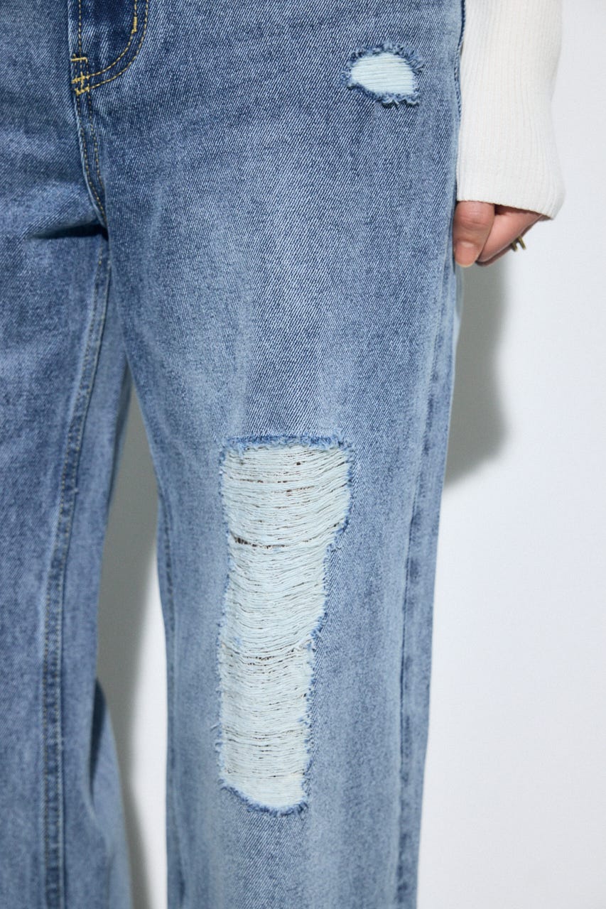 AZUL DENIM レースワイドデニム BLU M