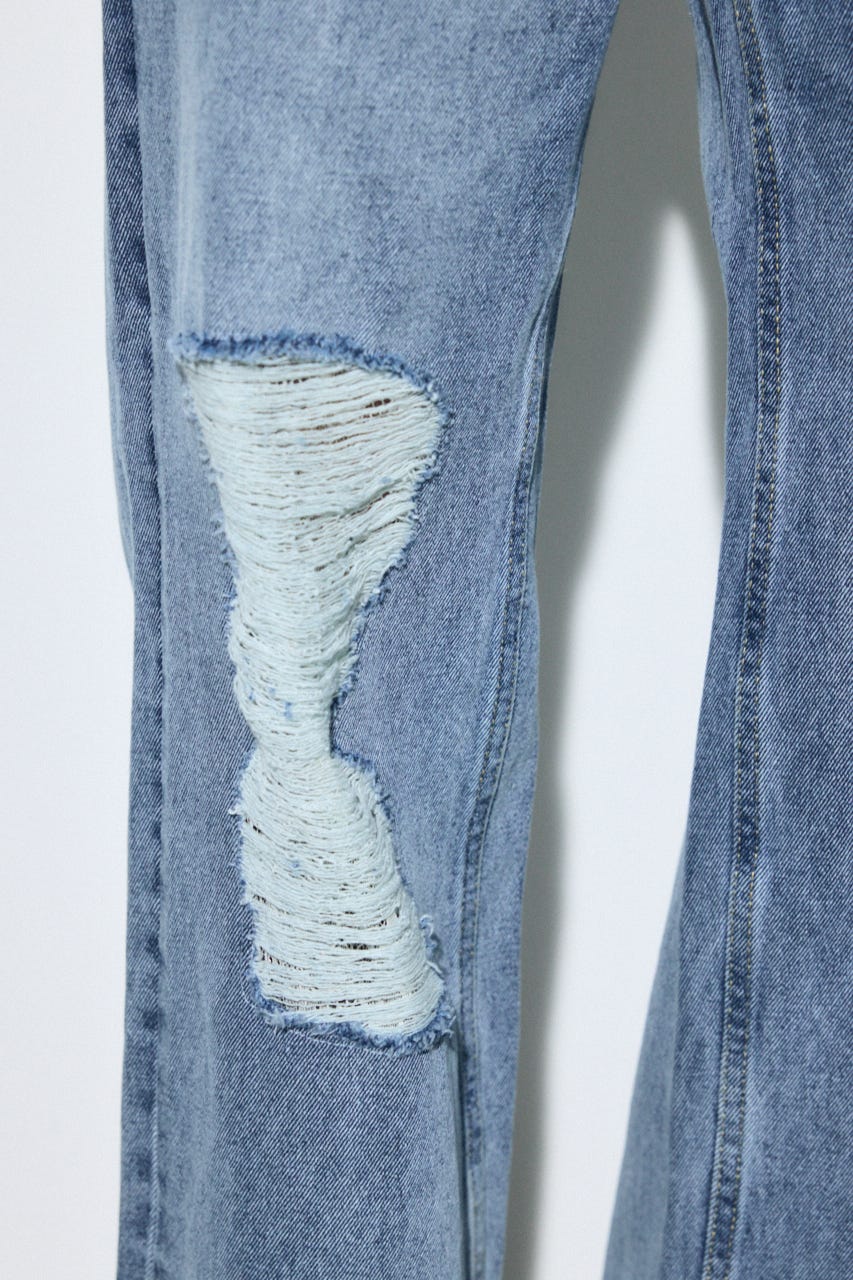 AZUL DENIM レースワイドデニム BLU M