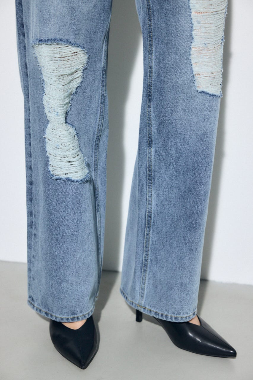 AZUL DENIM レースワイドデニム BLU M