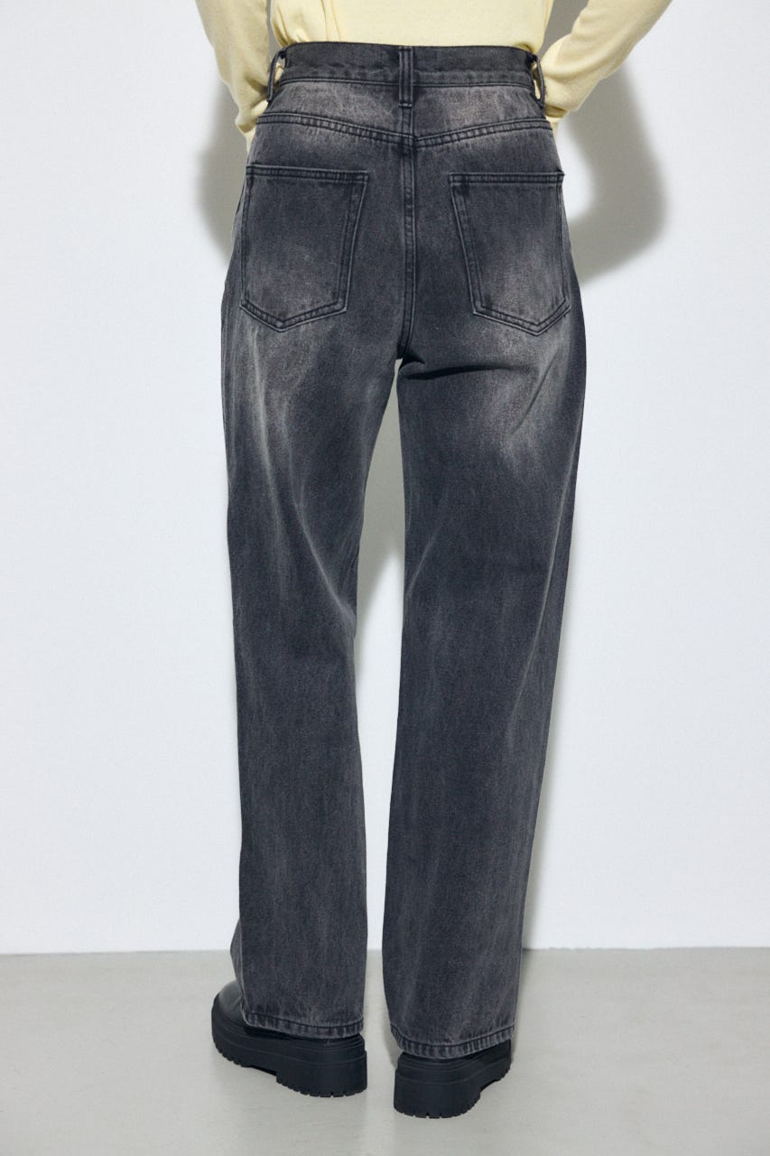 AZUL DENIM レースワイドデニム L/BLK M