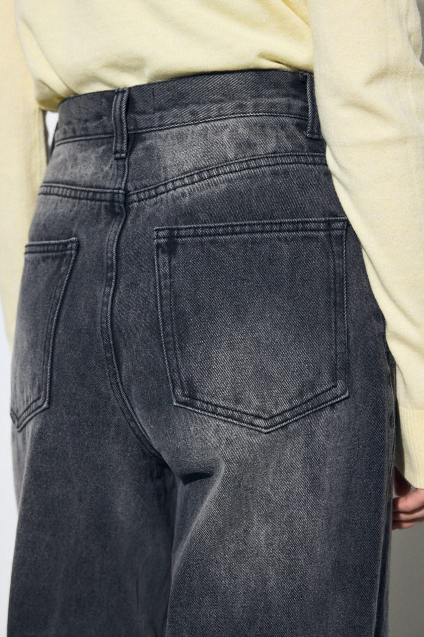 AZUL DENIM レースワイドデニム L/BLK M