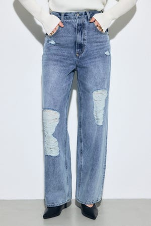 AZUL DENIM レースワイドデニム