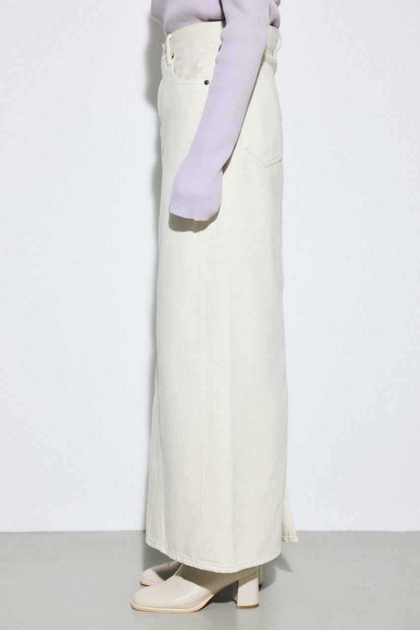 【SS先行アイテム】AZUL DENIM カラーストレートデニムスカート IVOY M