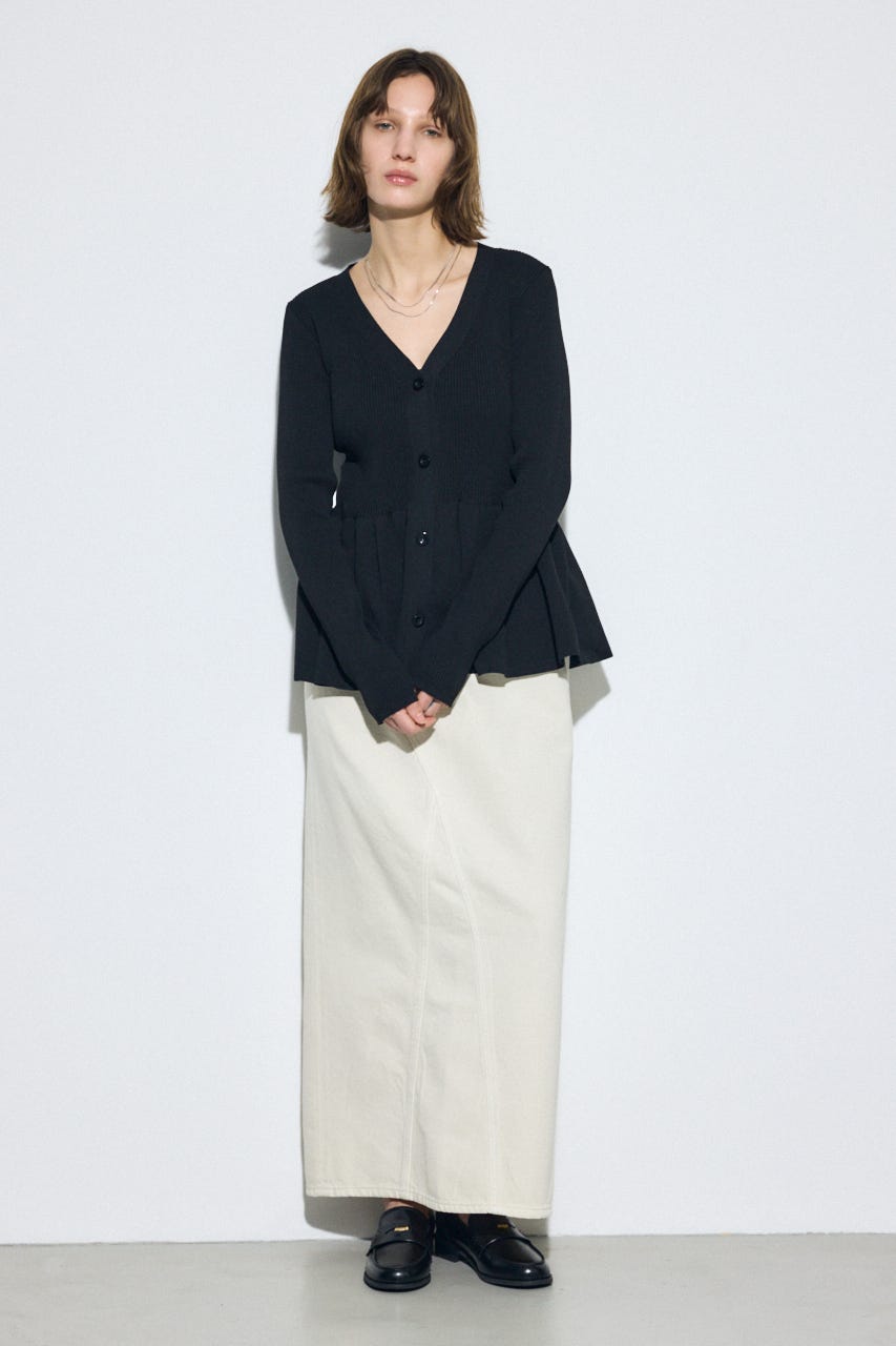 【SS先行アイテム】AZUL DENIM カラーストレートデニムスカート IVOY M