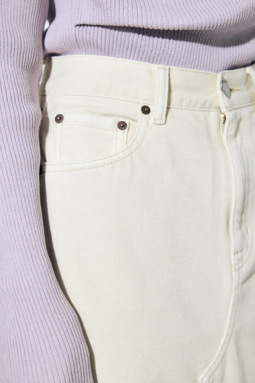 【SS先行アイテム】AZUL DENIM カラーストレートデニムスカート IVOY M