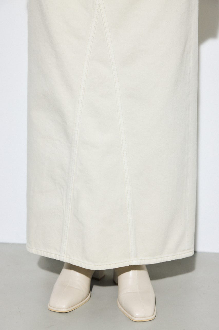 【SS先行アイテム】AZUL DENIM カラーストレートデニムスカート IVOY M