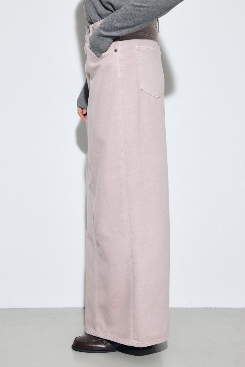 【SS先行アイテム】AZUL DENIM カラーストレートデニムスカート PNK M
