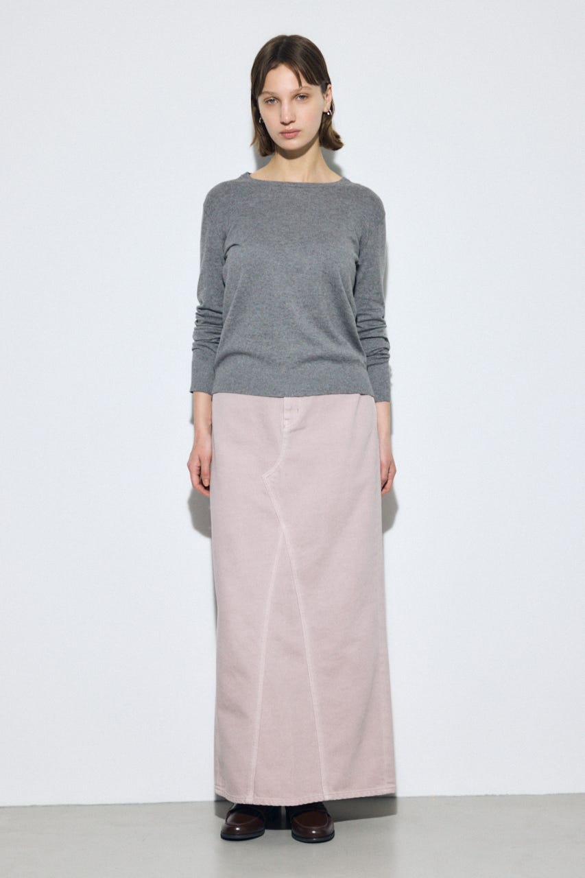 【SS先行アイテム】AZUL DENIM カラーストレートデニムスカート PNK M