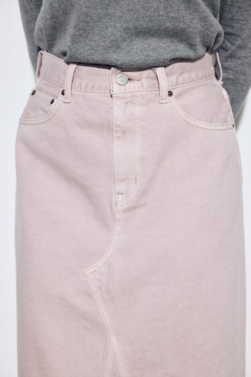 【SS先行アイテム】AZUL DENIM カラーストレートデニムスカート PNK M