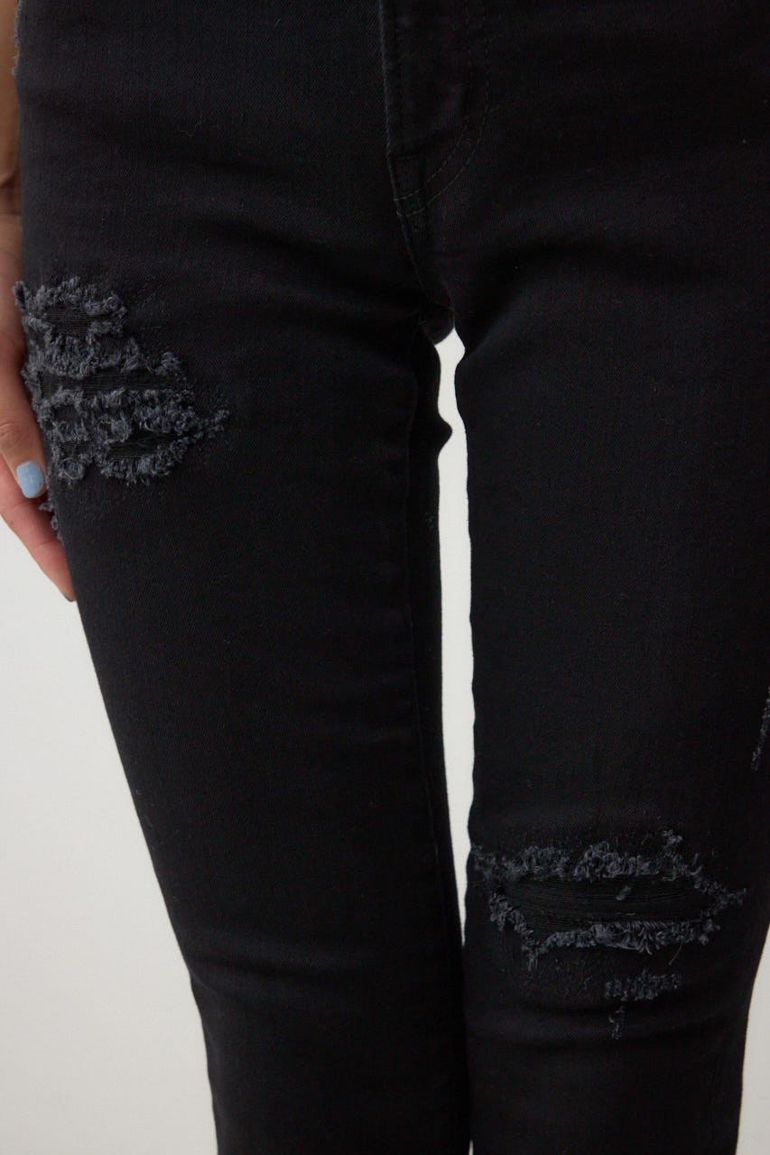 AZUL DENIM リペアスキニーデニム BLK XXS