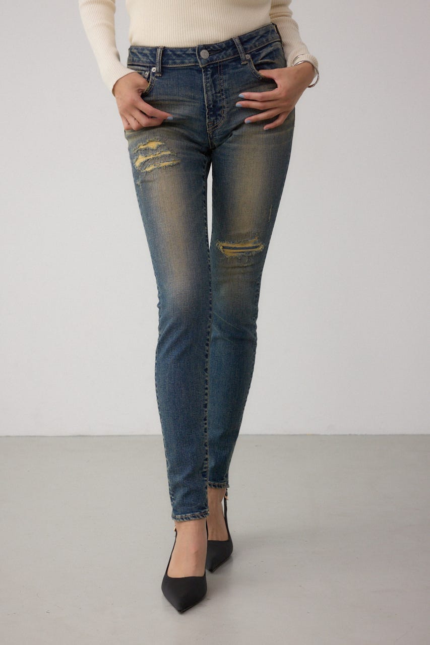 AZUL DENIM リペアスキニーデニム BLU XS