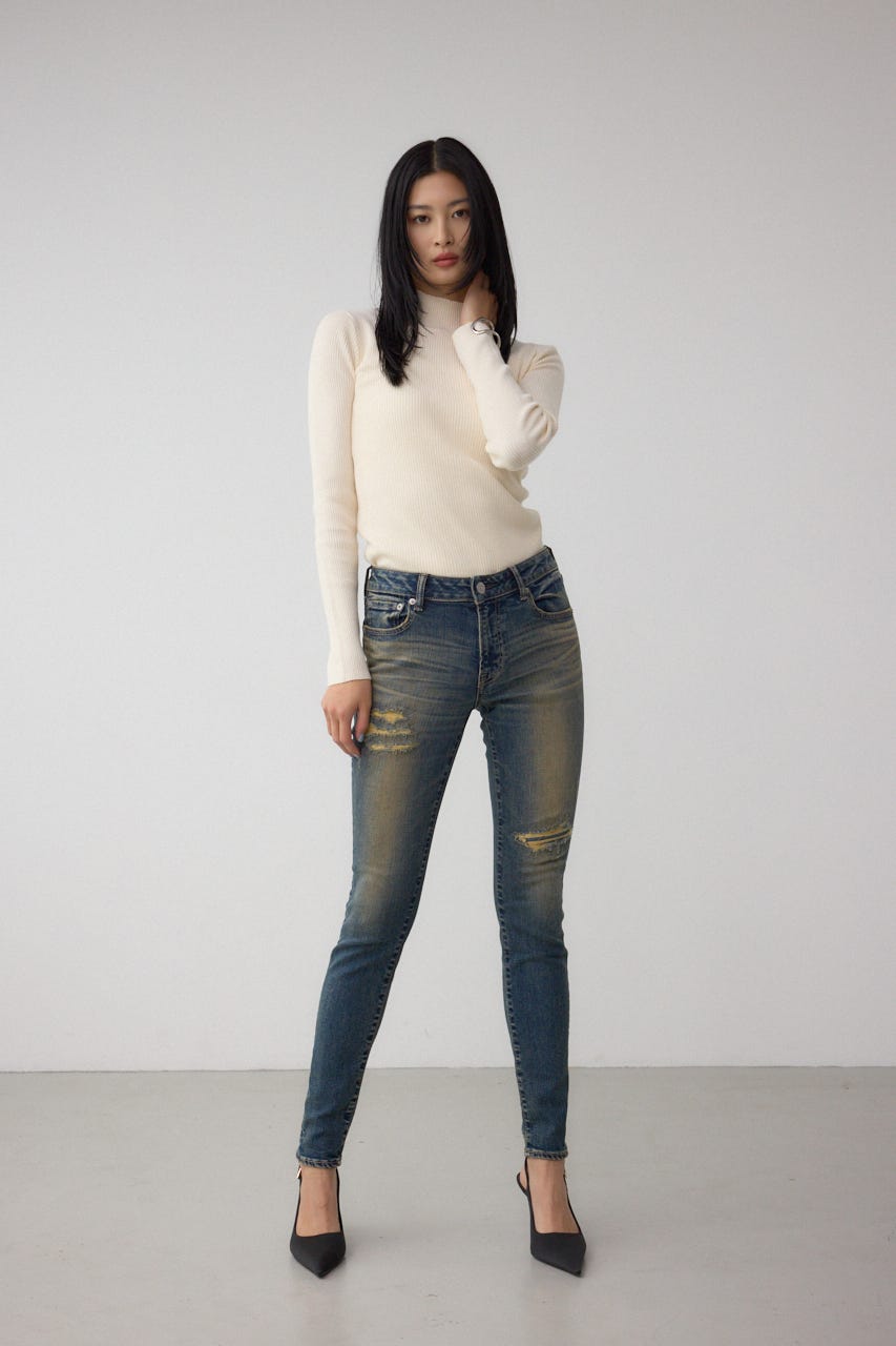 AZUL DENIM リペアスキニーデニム BLU XS